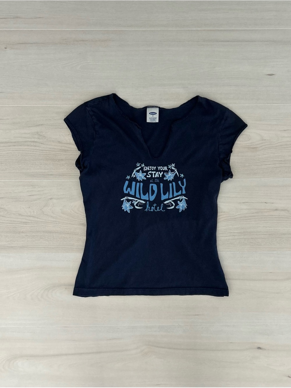 y2k old navy wild lily fitted baby tee